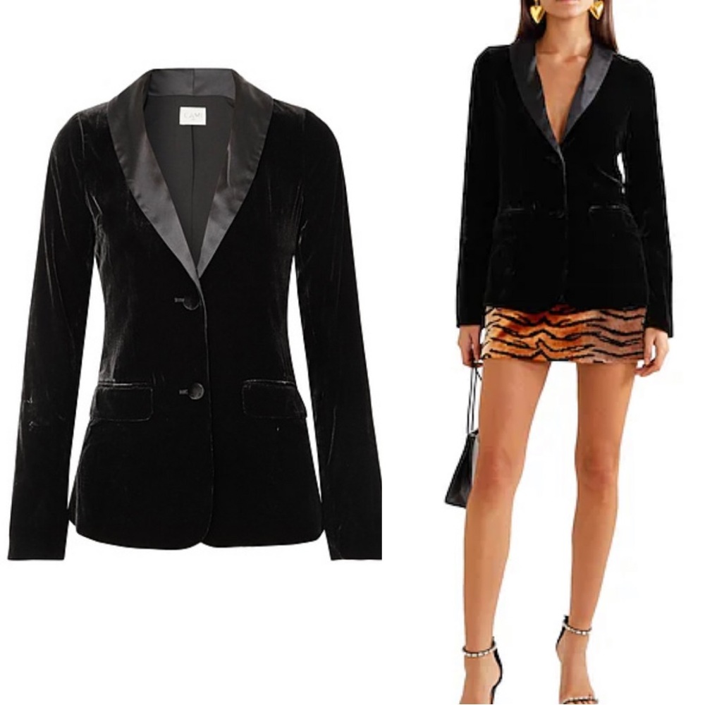 NWT Cami NYC Emmie Velvet Blazer in Black Size XS‎